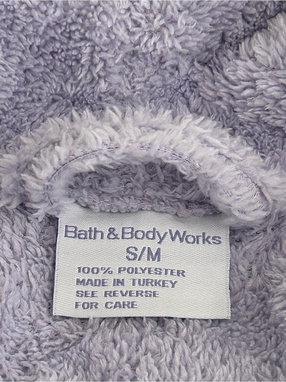 Vintage Y2K Bath & Body Works Lavender Plush Robe S/M Soft Spa Cozy 2 Pockets - Picture 3 of 12